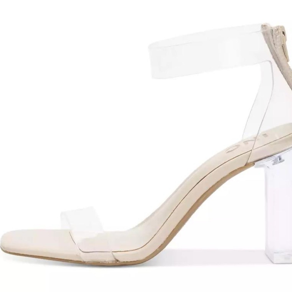 INC International Concepts Clear Vinyl Block Heel Sandal -Makenna Size 7M EUC - Picture 6 of 10